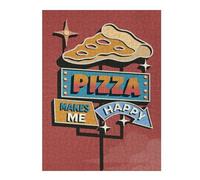 52x38cm/1000pcs Jigsaw Puzzles for Adults Pizza Makes Me Happy Puzzle for Adults Relax Games Hand Speed Race Difficult And Challenge 52x38cm/1000pcs