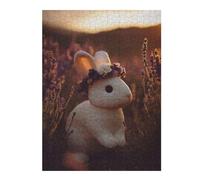 52x38cm/1000pcs Jigsaw Puzzles for Adults Rabbit with Flower Crown in Lavender Field Adult Jigsaw Puzzle Hands-on Game Enhance Memory Birthday And Unique Gifts 52x38cm/1000pcs