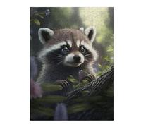52x38cm/1000pcs Jigsaw Puzzles for Adults Raccoon in The Forest Puzzles for Adults Hands-on Game Perfect Decoration Unique Gifts for Birthday And Christmas 52x38cm/1000pcs
