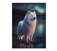52x38cm/1000pcs Jigsaw Puzzles for Adults Samoyed Animal Dogs Puzzle for Adults Brain Teaser Game Presents for Women Parent-child Interaction 52x38cm/1000pcs