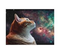 52x38cm/1000pcs Jigsaw Puzzles for Adults Space Cat Dreams Celestial Whiskers Jigsaw for Adults Family Games Presents for Women Parent-child Interaction 52x38cm/1000pcs
