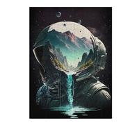 52x38cm/1000pcs Jigsaw Puzzles for Adults Teenagerss Astronaut Helmet Reflection Puzzle for Adults Relax Games Difficult Challenge Parent-child Interaction 52x38cm/1000pcs
