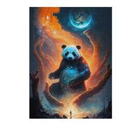 52x38cm/1000pcs Jigsaw Puzzles for Adults Teenagerss Enchanted Panda in A Cosmic Forest Puzzle for Adults Relax Games Difficult Challenge Parent-child Interaction 52x38cm/1000pcs