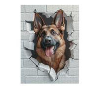 52x38cm/1000pcs Jigsaw Puzzles for Adults Teenagerss German Shepherd Breaking Through Wall Jigsaw Puzzle Relaxing Games Analysis And Logic Birthday And Unique Gifts 52x38cm/1000pcs