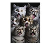 52x38cm/1000pcs Jigsaw Puzzles for Adults Teenagerss Surprised Cats Compilation Puzzle for Adults Relax Games Difficult Challenge Parent-child Interaction 52x38cm/1000pcs