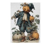 52x38cm/1000pcs Jigsaw Puzzles for Adults Teenagerss Vintage Halloween Pumpkin Scarecrow Illustration Teenagers Puzzles DIY Toys Analysis And Logic Parent-child Interaction 52x38cm/1000pcs