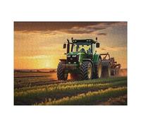 52x38cm/1000pcs Jigsaw Puzzles for Adults Tractor Sunset Farm Scene Teenagers Puzzles Hands-on Game Improve Memory Parent-child Interaction 52x38cm/1000pcs