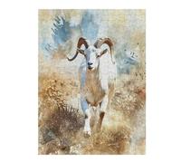 52x38cm/1000pcs Jigsaw Puzzles for Adults White Mountain Goat Running Teenagers Puzzles DIY Toys Precision Cutting Parent-child Interaction 52x38cm/1000pcs