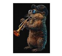 52x38cm/1000pcs Jigsaw Puzzles for Teenagerss Beaver Trumpet Puzzles for Adults Hands-on Game Difficult Challenge Help The Brain Exercise 52x38cm/1000pcs