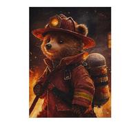 52x38cm/1000pcs Jigsaw Puzzles for Teenagerss Brave Firefighter Bear Jigsaws for Adults Toy Wall Decor Difficult Hard Help The Brain Exercise 52x38cm/1000pcs