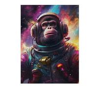 52x38cm/1000pcs Jigsaw Puzzles for Teenagerss Chimpanzee Astronaut in Space Jigsaw Relax Games But Fun And Humorous Unique Birthday And Xmas Gifts 52x38cm/1000pcs