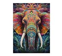 52x38cm/1000pcs Jigsaw Puzzles for Teenagerss Colorful Elephant Mandala Jigsaw Relax Games But Fun And Humorous Unique Birthday And Xmas Gifts 52x38cm/1000pcs