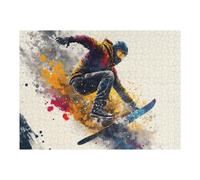 52x38cm/1000pcs Jigsaw Puzzles for Teenagerss Dynamic Snowboarder in Action Adult Jigsaw Family Game But Fun And Humorous Fun at Home Activities, 52x38cm/1000pcs
