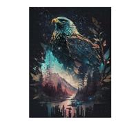 52x38cm/1000pcs Jigsaw Puzzles for Teenagerss Eagle Double Exposure Puzzles for Adults Family Games Analysis And Logic Challenging Game Gifts 52x38cm/1000pcs