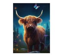 52x38cm/1000pcs Jigsaw Puzzles for Teenagerss Jigsaw Dreamy Highland Cow Puzzles for Adults Relaxing Games For Family Fun for Birthday, Chrismas 52x38cm/1000pcs