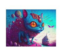 52x38cm/1000pcs Jigsaw Puzzles for Teenagerss Jigsaw Fantasy Cat in A Whimsical World -1 Jigsaw Hands-on Game Improve Memory for Birthday, Chrismas 52x38cm/1000pcs