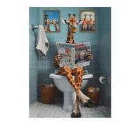 52x38cm/1000pcs Jigsaw Puzzles for Teenagerss Jigsaw Funny Giraffe Using Toilet Jigsaw for Adults Relaxing Games Improve Memory Unique Birthday And Gifts 52x38cm/1000pcs