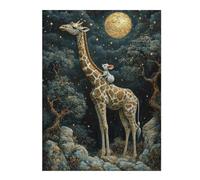 52x38cm/1000pcs Jigsaw Puzzles for Teenagerss Jigsaw Giraffe And Mouse Under Stars Puzzles for Adults Relaxing Games For Family Fun for Birthday, Chrismas 52x38cm/1000pcs
