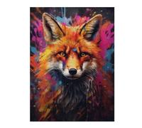 52x38cm/1000pcs Jigsaw Puzzles for Teenagerss Jigsaw Graffiti Splatter Fox Wall Jigsaw Anti-Stress Toys But Fun And Humorous for Birthday, Chrismas 52x38cm/1000pcs