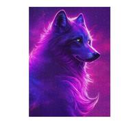 52x38cm/1000pcs Jigsaw Puzzles for Teenagerss Jigsaw Neon Wolf Portrait Puzzle for Adults Relax Games Improve Memory for Birthday, Chrismas 52x38cm/1000pcs