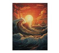 52x38cm/1000pcs Jigsaw Puzzles for Teenagerss Jigsaw Ocean Waves Sunset Jigsaw Puzzle Toy Wall Decor Wall Art Unique Birthday And Gifts 52x38cm/1000pcs