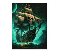 52x38cm/1000pcs Jigsaw Puzzles for Teenagerss Jigsaw Pirate Ship with Skull Sails Jigsaw Fun Games Analysis And Logic for Birthday, Chrismas 52x38cm/1000pcs
