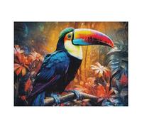 52x38cm/1000pcs Jigsaw Puzzles for Teenagerss Jigsaw Rainbow Toucan in Tropical Paradise Jigsaw Hands-on Game Improve Memory for Birthday, Chrismas 52x38cm/1000pcs