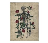 52x38cm/1000pcs Jigsaw Puzzles for Teenagerss Jigsaw Skeleton And Roses Illustration Puzzles for Adults Relaxing Games For Family Fun for Birthday, Chrismas 52x38cm/1000pcs