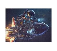 52x38cm/1000pcs Jigsaw Puzzles for Teenagerss Jigsaw Space Motorcycle Adventure in Outer Space Puzzle for Adults Relax Games Improve Memory for Birthday, Chrismas 52x38cm/1000pcs