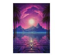 52x38cm/1000pcs Jigsaw Puzzles for Teenagerss Jigsaw Sunset Synthwave Harmony Jigsaw Puzzle Toy Wall Decor Wall Art Unique Birthday And Gifts 52x38cm/1000pcs