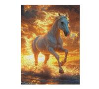 52x38cm/1000pcs Jigsaw Puzzles for Teenagerss Jigsaw White Horse Sunset Puzzles for Adults Relaxing Games For Family Fun for Birthday, Chrismas 52x38cm/1000pcs