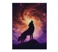 52x38cm/1000pcs Jigsaw Puzzles for Teenagerss Jigsaw Wolf Howling at Cosmic Vortex Sky Puzzles for Adults Relaxing Games For Family Fun for Birthday, Chrismas 52x38cm/1000pcs
