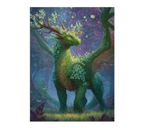 52x38cm/1000pcs Jigsaw Puzzles for Teenagerss Leafy Green Dragon in Enchanted Forest Jigsaw for Adults Anti-Stress Toys Perfect Decoration Help The Brain Exercise 52x38cm/1000pcs