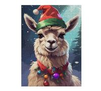 52x38cm/1000pcs Jigsaw Puzzles for Teenagerss Llama Christmas Puzzles for Adults Hands-on Game Difficult Challenge Help The Brain Exercise 52x38cm/1000pcs