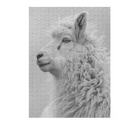 52x38cm/1000pcs Jigsaw Puzzles for Teenagerss Monochrome Llama Portrait Jigsaw Brain Teaser Game Wall Decoration Unique Birthday And Xmas Gifts 52x38cm/1000pcs