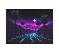 52x38cm/1000pcs Jigsaw Puzzles for Teenagerss Neon Desert Highway Jigsaw Puzzle Toy Wall Decor Difficult Hard Unique Birthday And Xmas Gifts 52x38cm/1000pcs