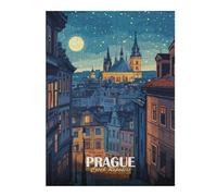52x38cm/1000pcs Jigsaw Puzzles for Teenagerss Prague Czech Republic Night Cityscape Puzzles for Adults Family Games Analysis And Logic Challenging Game Gifts 52x38cm/1000pcs