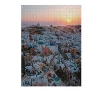 52x38cm/1000pcs Jigsaw Puzzles for Teenagerss Sunrise over Oia Santorini Puzzles for Adults Hands-on Game Difficult Challenge Help The Brain Exercise 52x38cm/1000pcs