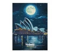 52x38cm/1000pcs Jigsaw Puzzles for Teenagerss Sydney Opera House Night Jigsaw for Adults Fun Games A Work of Art Christmas Birthday Gifts 52x38cm/1000pcs