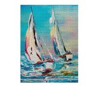 52x38cm/1000pcs Jigsaw Puzzles for Teenagerss Two Yachts Puzzles for Adults Hands-on Game Difficult Challenge Help The Brain Exercise 52x38cm/1000pcs