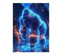 52x38cm/1000pcs Jigsaw Puzzles for Teenagerss Voltage King - The Neon Gorilla Awakens Jigsaw Brain Teaser Game Wall Decoration Unique Birthday And Xmas Gifts 52x38cm/1000pcs
