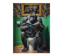 52x38cm/1000pcs Jigsaw Puzzles- Gorilla on The Toilet Jigsaws for Adults Brain Teaser Game Precision Cutting Deal As Gifts for The Whole Family 52x38cm/1000pcs