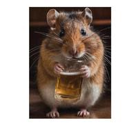 52x38cm/1000pcs Jigsaw Puzzles- Hamster Drinking Beer Jigsaws for Adults Brain Teaser Game Precision Cutting Deal As Gifts for The Whole Family 52x38cm/1000pcs