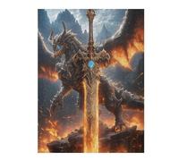 52x38cm/1000pcs Jigsaw Puzzles- Majestic Dragon King Jigsaws for Adults Brain Teaser Game Precision Cutting Deal As Gifts for The Whole Family 52x38cm/1000pcs