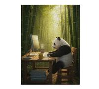52x38cm/1000pcs Jigsaw Puzzles Panda Working in Bamboo Forest Puzzle for Adults Relaxing Games Precision Cutting Unique Birthday And Xmas Gifts 52x38cm/1000pcs