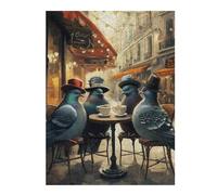 52x38cm/1000pcs Jigsaw Puzzles- Pigeons at A Parisian Cafe Jigsaws for Adults Brain Teaser Game Precision Cutting Deal As Gifts for The Whole Family 52x38cm/1000pcs