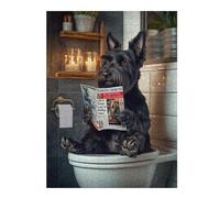 52x38cm/1000pcs Jigsaw Puzzles- Scottish Terrier on The Toilet Jigsaws for Adults Brain Teaser Game Precision Cutting Deal As Gifts for The Whole Family 52x38cm/1000pcs