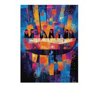 52x38cm/1000pcs Jigsaw Puzzles- The Last Supper Reinterpreted - Abstract Geometric Expressionism Jigsaws for Adults Family Games Improve Memory Deal As Gifts for The Whole Family 52x38cm/1000pcs