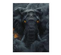 52x38cm/1000pcs Jigsaws Adults Puzzles Elephant in Black Smoke Adult Jigsaw Puzzle Relax Games Difficult Challenge Birthday And Unique Gifts 52x38cm/1000pcs