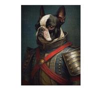 52x38cm/1000pcs Jigsaws Adults Puzzles Gifts Boston Terrier in Military Attire Puzzle for Adults Hands-on Game Wall Decoration Gifts for Friends And Family 52x38cm/1000pcs